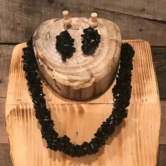 Onyx chip necklace set ( handmade ) - Picture 2 of 2